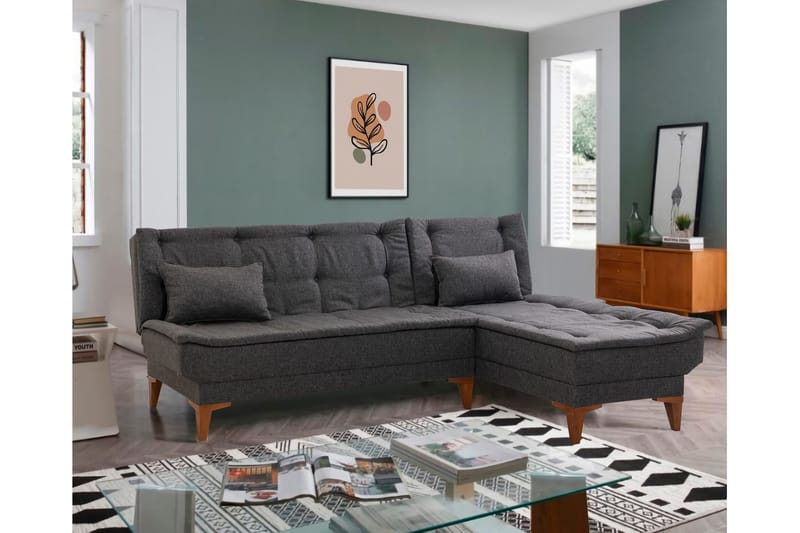 Hunterville Bäddsoffa m. Divan 4-sits 107x205 - Antracit - Möbler - Soffa - Bäddsoffa