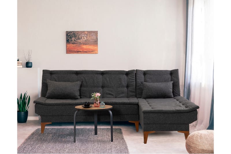 Hunterville Bäddsoffa m. Divan 4-sits 107x205 - Antracit - Möbler - Soffa - Bäddsoffa