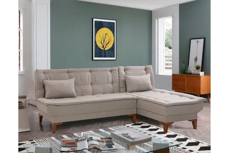 Hunterville Bäddsoffa m. Divan 4-sits 107x205 - Cream - Möbler - Soffa - Bäddsoffa