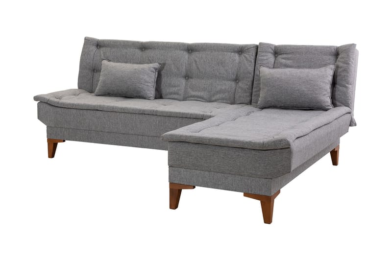 Hunterville Bäddsoffa m. Divan 4-sits 107x205 - Grå - Bäddsoffa - Bäddsoffa divan