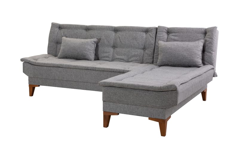 Hunterville Bäddsoffa m. Divan 4-sits 107x205 - Grå - Möbler - Soffa - Bäddsoffa