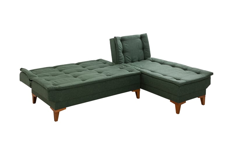 Hunterville Bäddsoffa m. Divan 4-sits 107x205 - Grön - Möbler - Soffa - Bäddsoffa