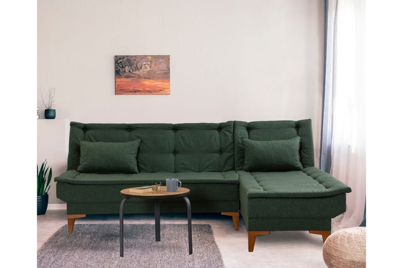 Hunterville Bäddsoffa m. Divan 4-sits 107x205 - Grön - Möbler - Soffa - Bäddsoffa