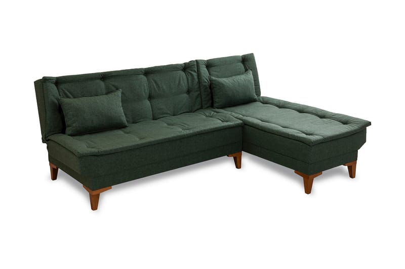 Hunterville Bäddsoffa m. Divan 4-sits 107x205 - Grön - Möbler - Soffa - Bäddsoffa
