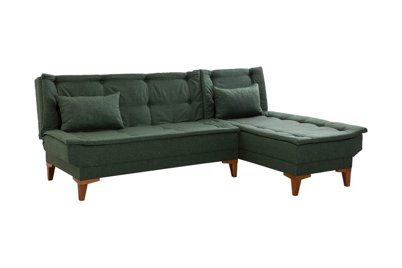 Hunterville Bäddsoffa m. Divan 4-sits 107x205 - Grön - Möbler - Soffa - Bäddsoffa