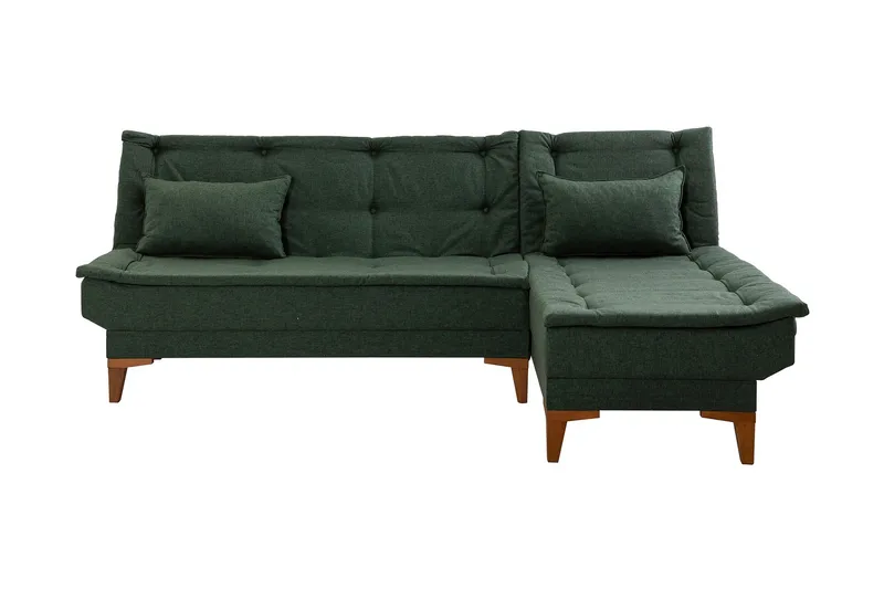 Hunterville Bäddsoffa m. Divan 4-sits 107x205 - Grön - Möbler - Soffa - Bäddsoffa