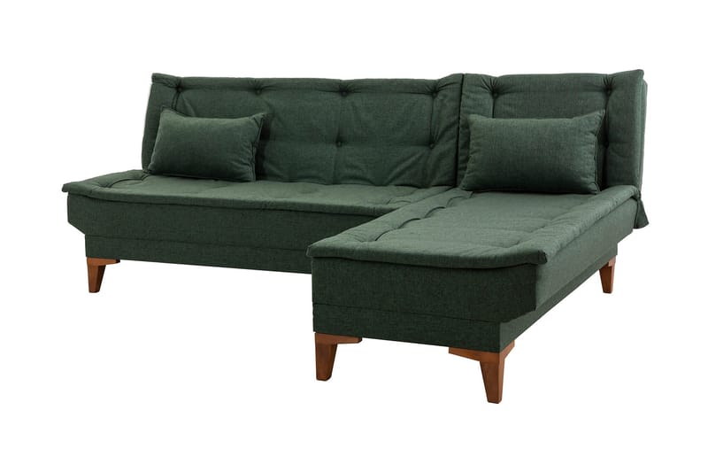 Hunterville Bäddsoffa m. Divan 4-sits 107x205 - Grön - Möbler - Soffa - Bäddsoffa