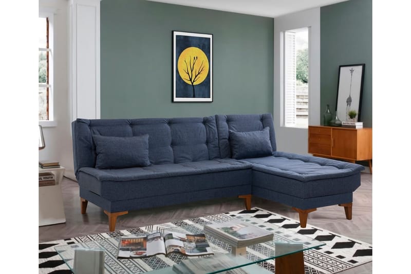 Hunterville Bäddsoffa m. Divan 4-sits 107x205 - Mörkblå - Möbler - Soffa - Bäddsoffa