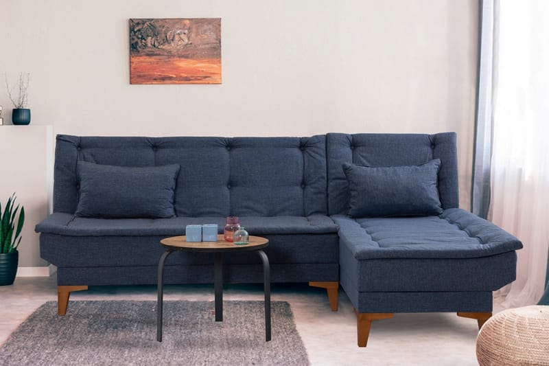 Hunterville Bäddsoffa m. Divan 4-sits 107x205 - Mörkblå - Möbler - Soffa - Bäddsoffa