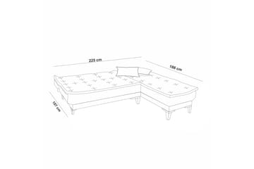 Hunterville Bäddsoffa m. Divan 4-sits 107x205 - Mörkblå - Möbler - Soffa - Bäddsoffa
