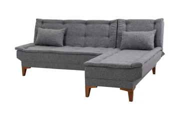 Hunterville Bäddsoffa m. Divan 4-sits 107x205 - Mörkgrå - Möbler - Soffa - Bäddsoffa