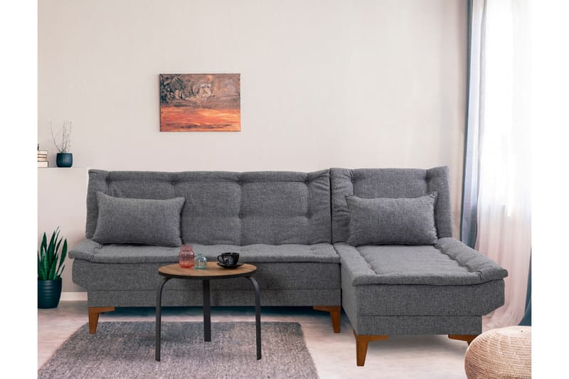 Hunterville Bäddsoffa m. Divan 4-sits 107x205 - Mörkgrå - Möbler - Soffa - Bäddsoffa