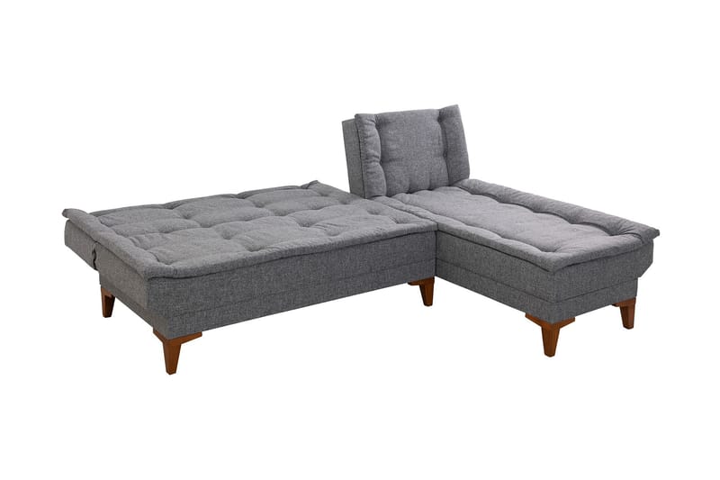 Hunterville Bäddsoffa m. Divan 4-sits 107x205 - Mörkgrå - Möbler - Soffa - Bäddsoffa