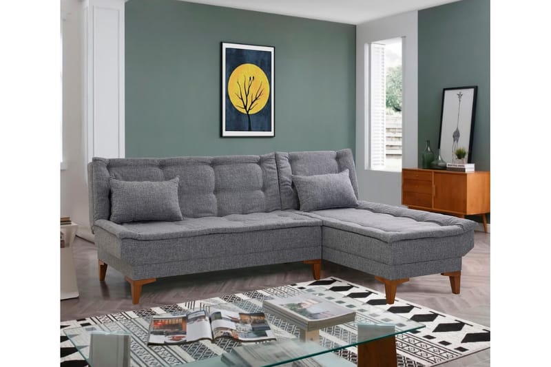 Hunterville Bäddsoffa m. Divan 4-sits 107x205 - Mörkgrå - Möbler - Soffa - Bäddsoffa