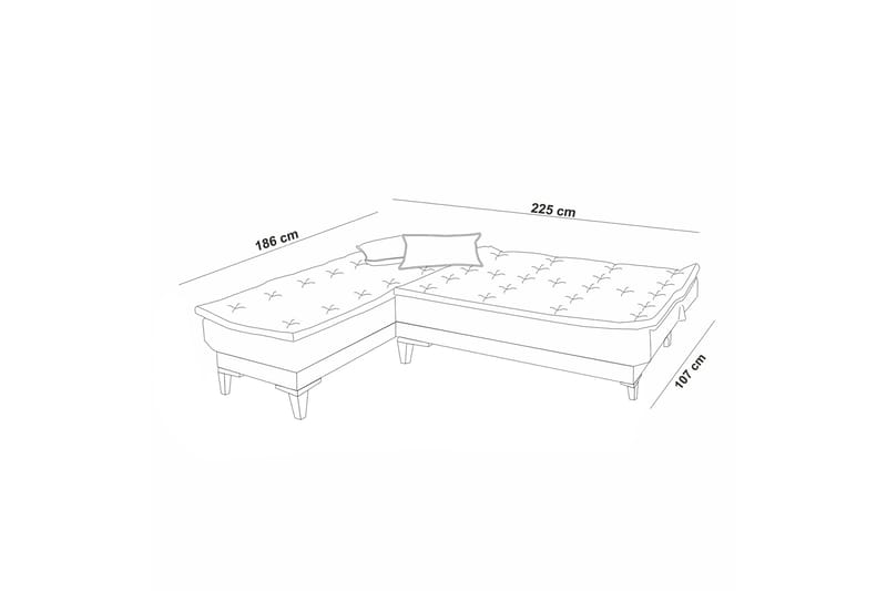 Hunterville Bäddsoffa m. Divan 4-sits - Antracit - Möbler - Soffa - Bäddsoffa