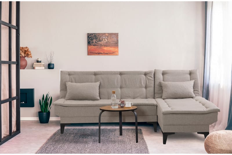 Hunterville Bäddsoffa m. Divan 4-sits - Beige - Möbler - Soffa - Bäddsoffa