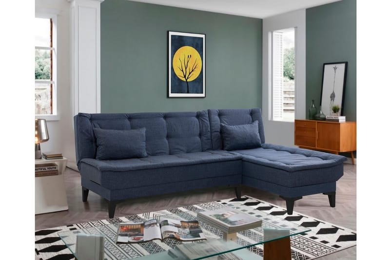 Hunterville Bäddsoffa m. Divan 4-sits - Marinblå - Möbler - Soffa - Bäddsoffa