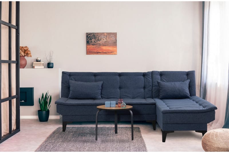 Hunterville Bäddsoffa m. Divan 4-sits - Marinblå - Möbler - Soffa - Bäddsoffa