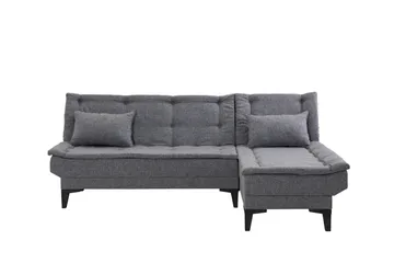 Hunterville Höger L-formad 4 sits Längsbäddad Bäddsoffa 107x225 cm i Tyg - Grå - Möbler - Soffa - Bäddsoffa