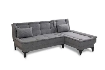 Hunterville Höger L-formad 4 sits Längsbäddad Bäddsoffa 107x225 cm i Tyg - Grå - Möbler - Soffa - Bäddsoffa