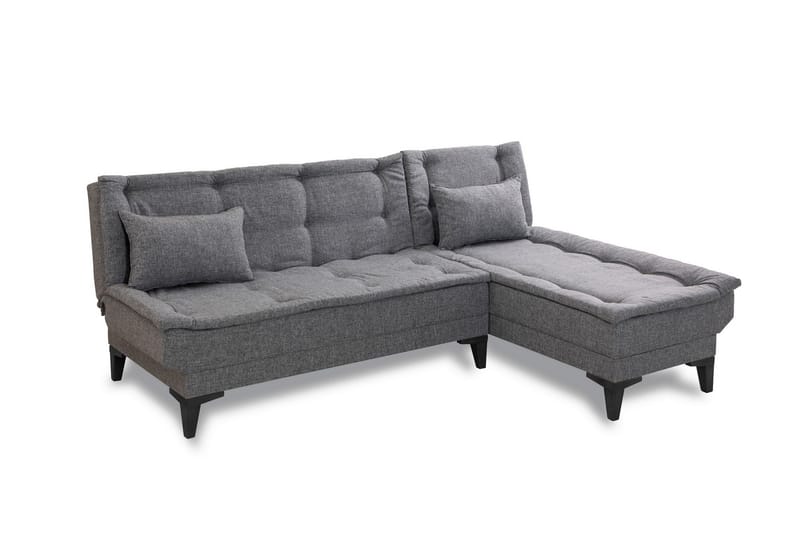 Hunterville Höger L-formad 4 sits Längsbäddad Bäddsoffa 107x225 cm i Tyg - Grå - Möbler - Soffa - Bäddsoffa