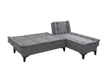 Hunterville Höger L-formad 4 sits Längsbäddad Bäddsoffa 107x225 cm i Tyg - Grå - Möbler - Soffa - Bäddsoffa