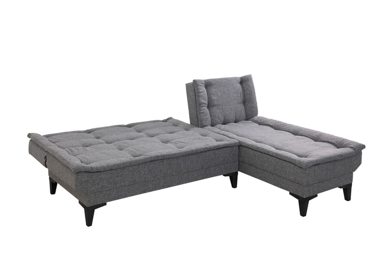 Hunterville Höger L-formad 4 sits Längsbäddad Bäddsoffa 107x225 cm i Tyg - Grå - Möbler - Soffa - Bäddsoffa