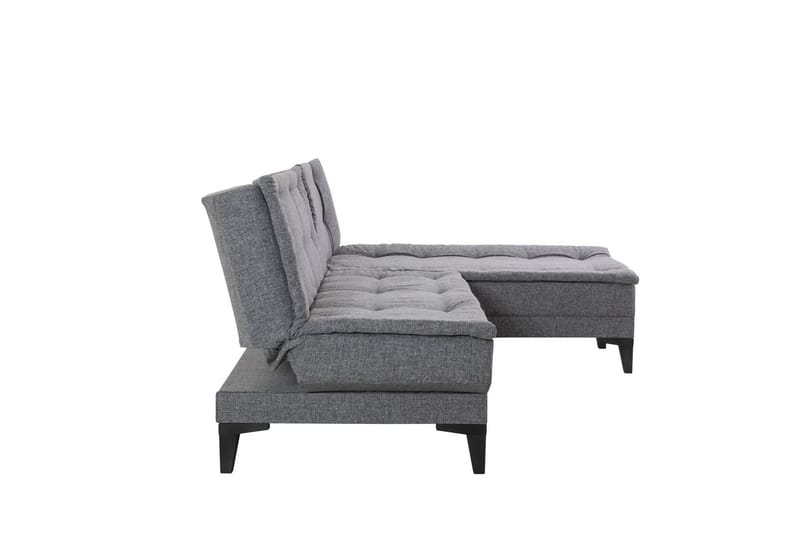 Hunterville Höger L-formad 4 sits Längsbäddad Bäddsoffa 107x225 cm i Tyg - Grå - Möbler - Soffa - Bäddsoffa