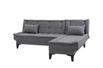 Hunterville Höger L-formad 4 sits Längsbäddad Bäddsoffa 107x225 cm i Tyg - Grå - Möbler - Soffa - Bäddsoffa