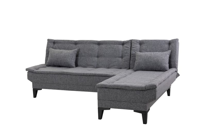 Hunterville Höger L-formad 4 sits Längsbäddad Bäddsoffa 107x225 cm i Tyg - Grå - Möbler - Soffa - Bäddsoffa