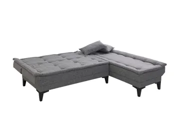 Hunterville Höger L-formad 4 sits Längsbäddad Bäddsoffa 107x225 cm i Tyg - Grå - Möbler - Soffa - Bäddsoffa