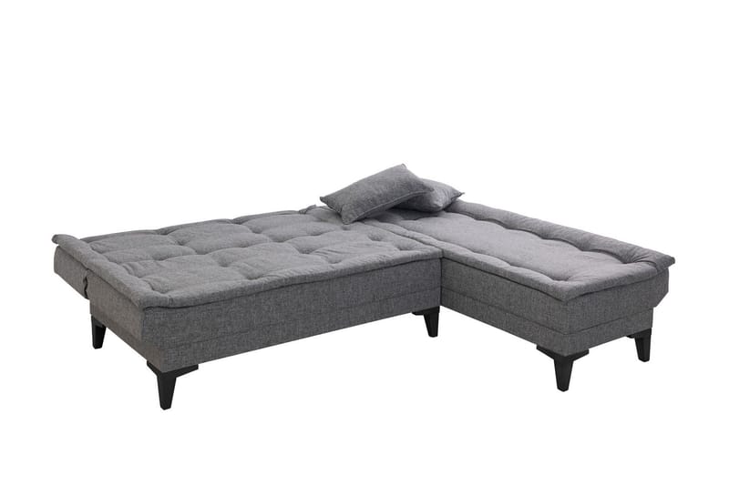 Hunterville Höger L-formad 4 sits Längsbäddad Bäddsoffa 107x225 cm i Tyg - Grå - Möbler - Soffa - Bäddsoffa