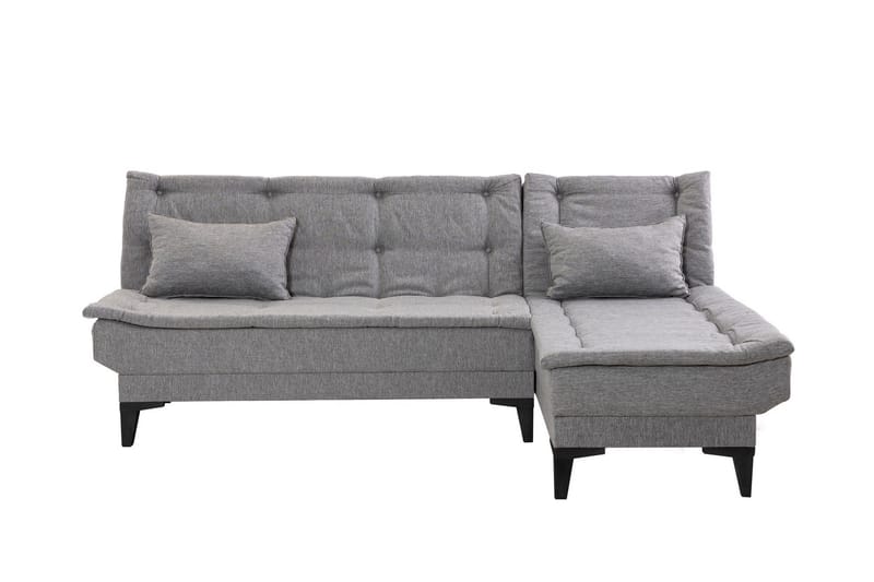 Hunterville Höger L-formad Längsbäddad Bäddsoffa 107x225 cm i Tyg - Grå - Möbler - Soffa - Bäddsoffa