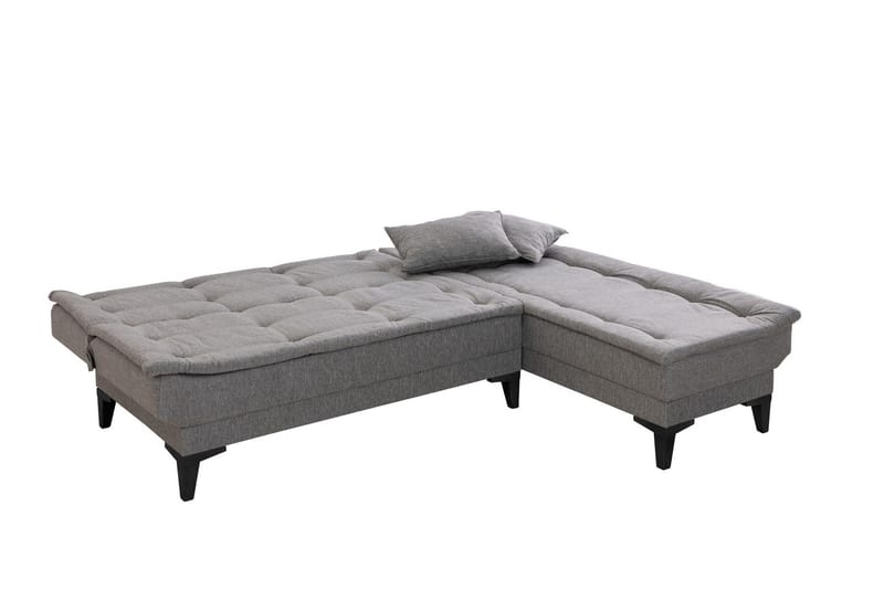 Hunterville Höger L-formad Längsbäddad Bäddsoffa 107x225 cm i Tyg - Grå - Möbler - Soffa - Bäddsoffa