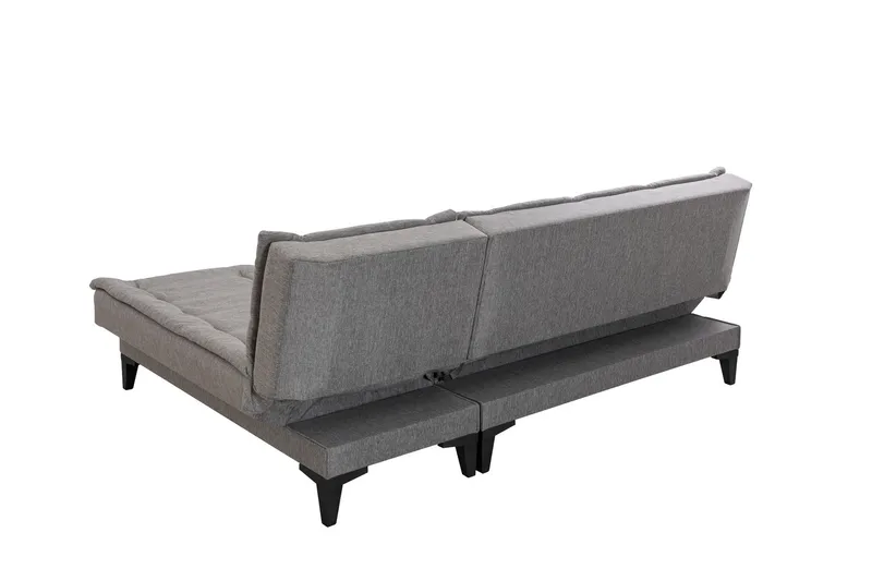 Hunterville Höger L-formad Längsbäddad Bäddsoffa 107x225 cm i Tyg - Grå - Möbler - Soffa - Bäddsoffa