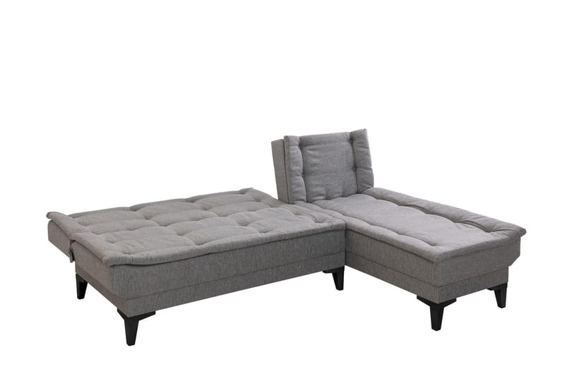 Hunterville Höger L-formad Längsbäddad Bäddsoffa 107x225 cm i Tyg - Grå - Möbler - Soffa - Bäddsoffa