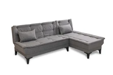 Hunterville Höger L-formad Längsbäddad Bäddsoffa 107x225 cm i Tyg - Grå - Möbler - Soffa - Bäddsoffa