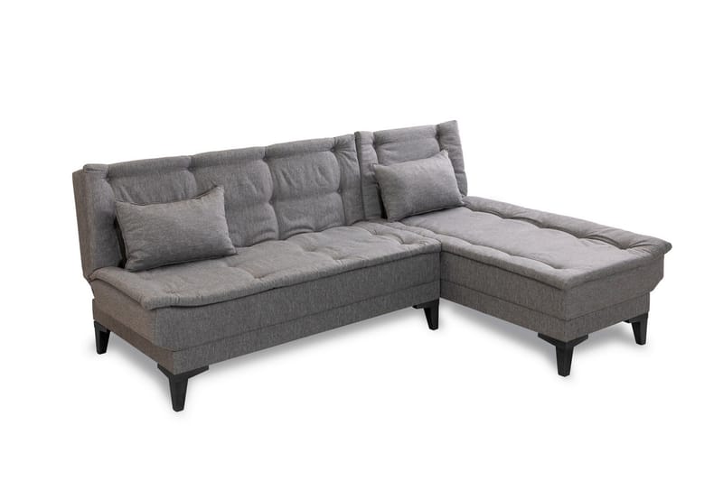 Hunterville Höger L-formad Längsbäddad Bäddsoffa 107x225 cm i Tyg - Grå - Möbler - Soffa - Bäddsoffa
