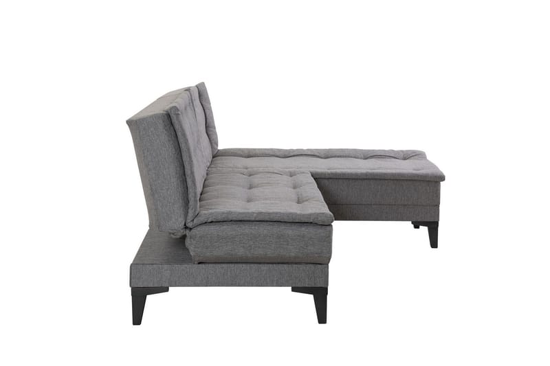 Hunterville Höger L-formad Längsbäddad Bäddsoffa 107x225 cm i Tyg - Grå - Möbler - Soffa - Bäddsoffa
