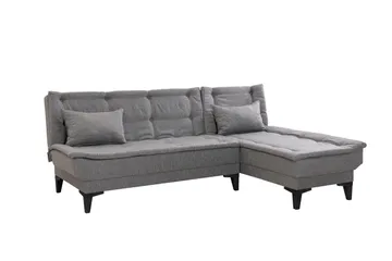 Hunterville Höger L-formad Längsbäddad Bäddsoffa 107x225 cm i Tyg - Grå - Möbler - Soffa - Bäddsoffa