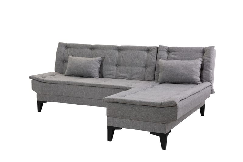 Hunterville Höger L-formad Längsbäddad Bäddsoffa 107x225 cm i Tyg - Grå - Möbler - Soffa - Bäddsoffa