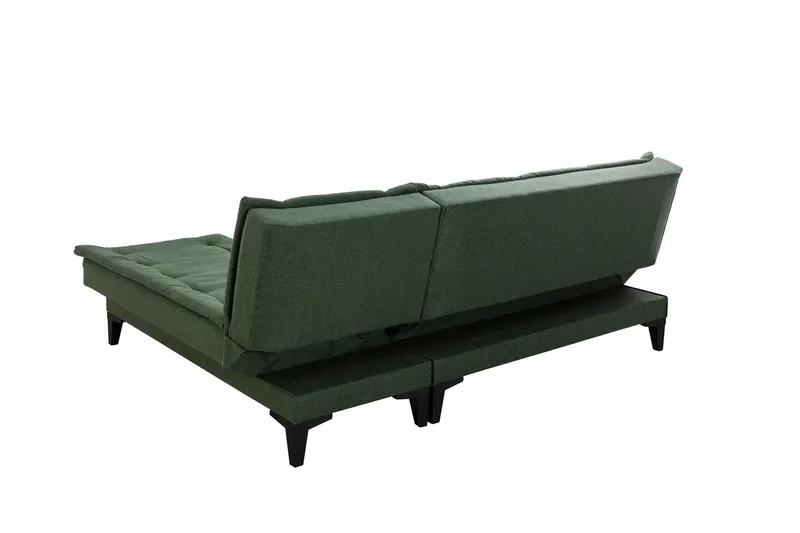 Hunterville Höger L-formad Längsbäddad Bäddsoffa 107x225 cm i Tyg - Grön - Möbler - Soffa - Bäddsoffa
