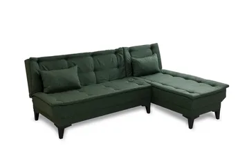 Hunterville Höger L-formad Längsbäddad Bäddsoffa 107x225 cm i Tyg - Grön - Möbler - Soffa - Bäddsoffa