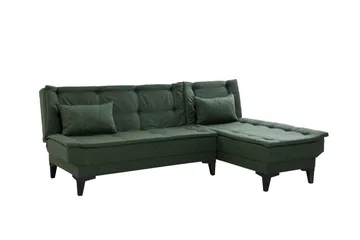 Hunterville Höger L-formad Längsbäddad Bäddsoffa 107x225 cm i Tyg - Grön - Möbler - Soffa - Bäddsoffa