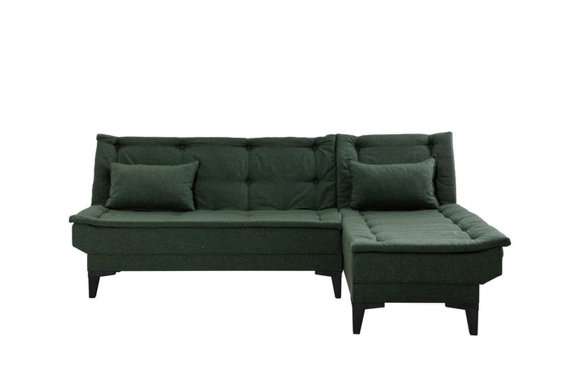 Hunterville Höger L-formad Längsbäddad Bäddsoffa 107x225 cm i Tyg - Grön - Möbler - Soffa - Bäddsoffa
