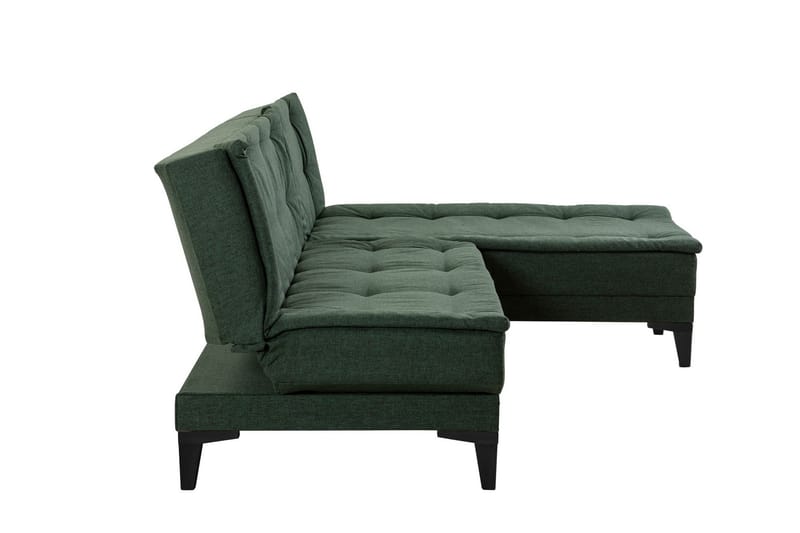 Hunterville Höger L-formad Längsbäddad Bäddsoffa 107x225 cm i Tyg - Grön - Möbler - Soffa - Bäddsoffa