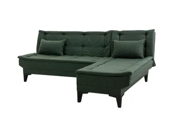 Hunterville Höger L-formad Längsbäddad Bäddsoffa 107x225 cm i Tyg - Grön - Möbler - Soffa - Bäddsoffa