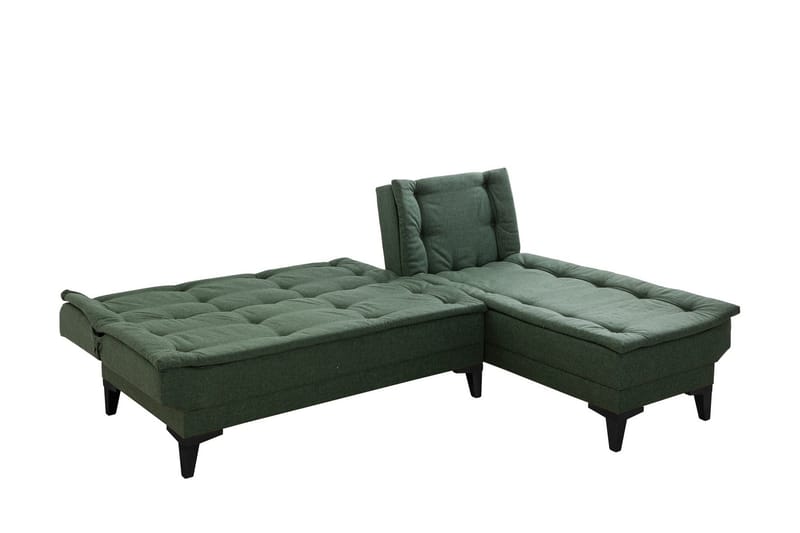 Hunterville Höger L-formad Längsbäddad Bäddsoffa 107x225 cm i Tyg - Grön - Möbler - Soffa - Bäddsoffa