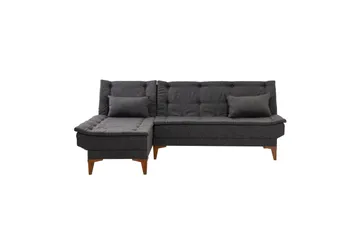 Hunterville Vänster L-formad Längsbäddad Bäddsoffa 107x225 cm i Tyg - Antracit - Möbler - Soffa - Bäddsoffa