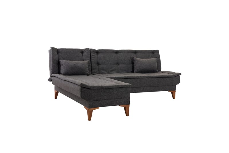 Hunterville Vänster L-formad Längsbäddad Bäddsoffa 107x225 cm i Tyg - Antracit - Möbler - Soffa - Bäddsoffa